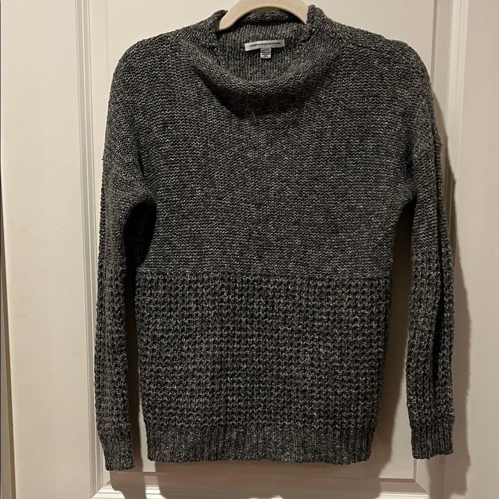 American Eagle Outfitters Charcoal Cowl Neck Sweater